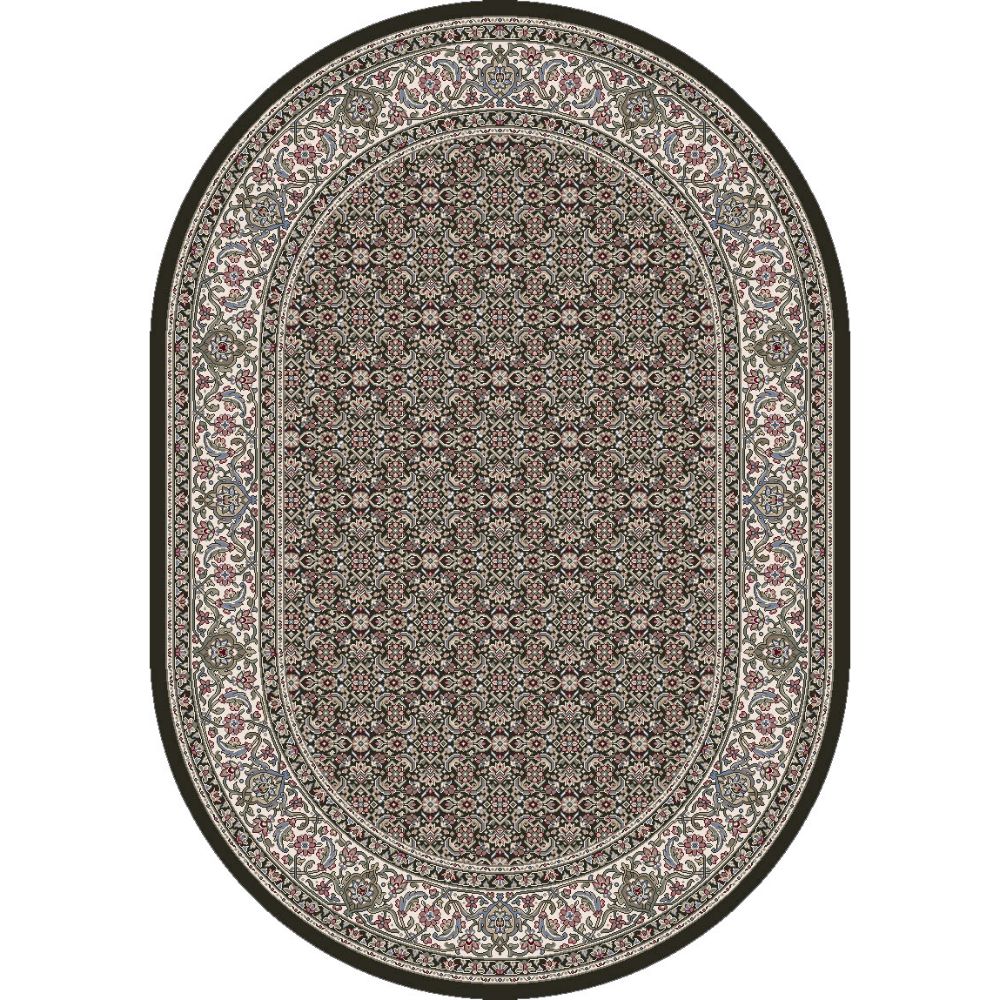 Dynamic Rugs 57011-3263 Ancient Garden 6.7 Ft. X 9.6 Ft. Oval Rug in Black/Ivory